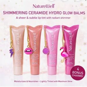 Naturewell Shimmering Ceramide Hydro Glow Balms Set with Bonus Charms